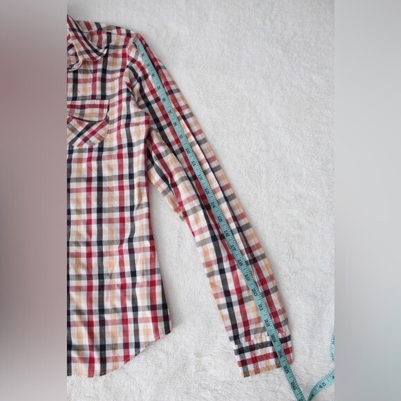 Custom Made Women’s Plaid Button Up Pocket Front Shirt - Picture 4 of 9